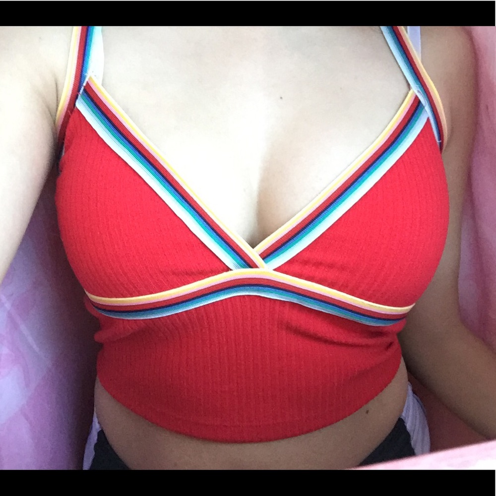 Red crop top